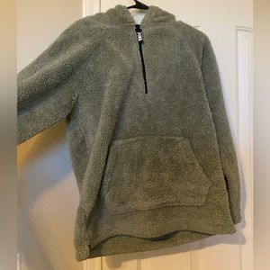 VICTORIA SECRET PINK Sherpa Hoodie - Olive green